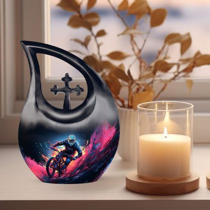 Motocross Race Aluminium Miniature Urn 