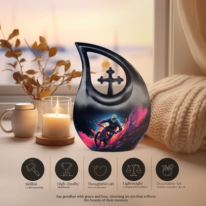 Motocross Race Aluminium Miniature Urn 