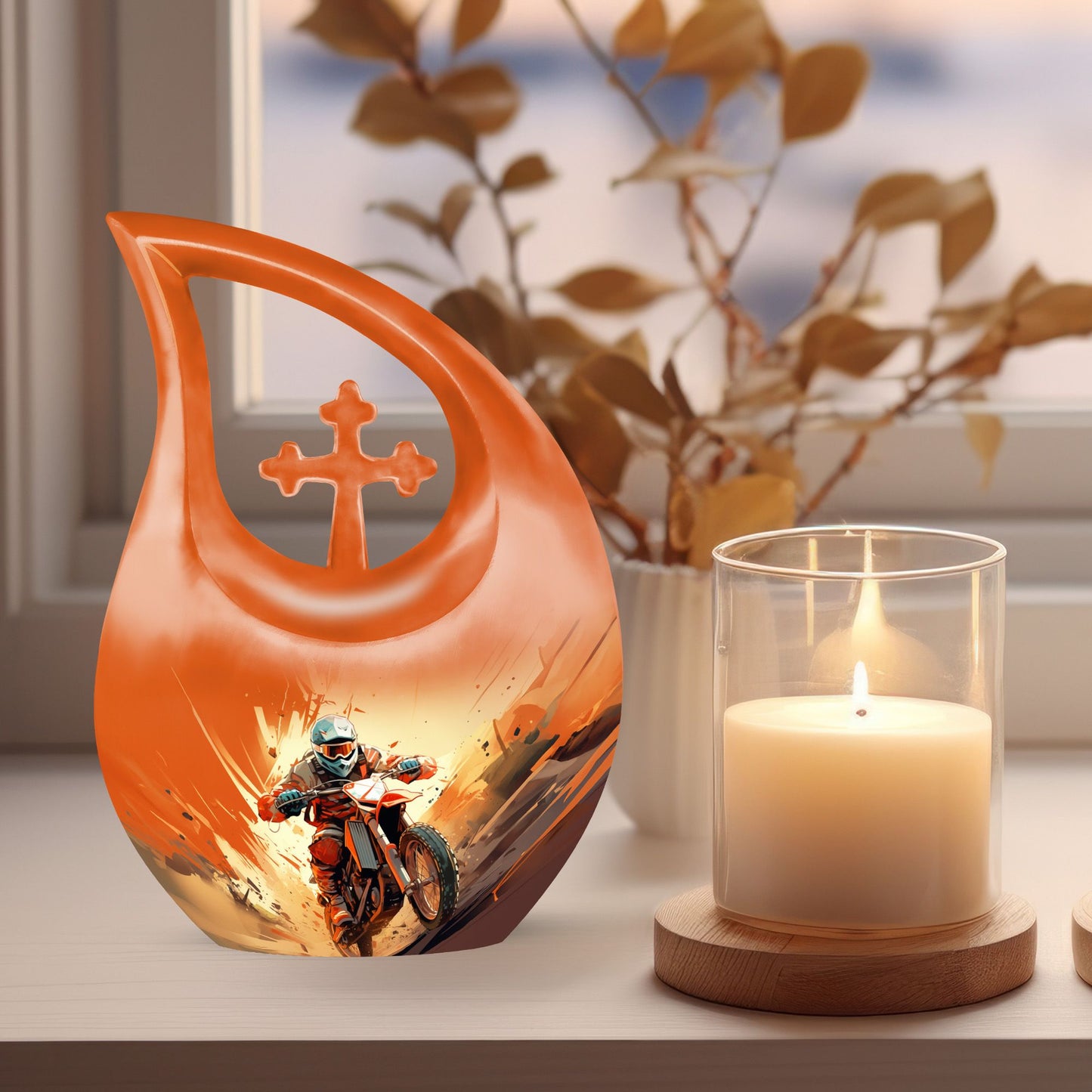 10 Inch Motocross Rush Urn 