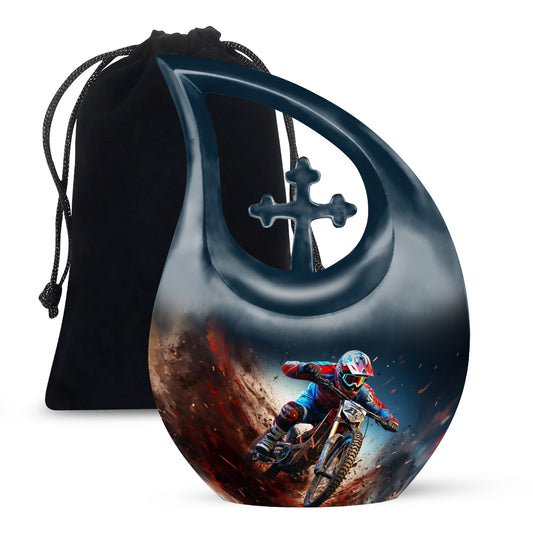 10-inch Fiery Motocross Flight urn 