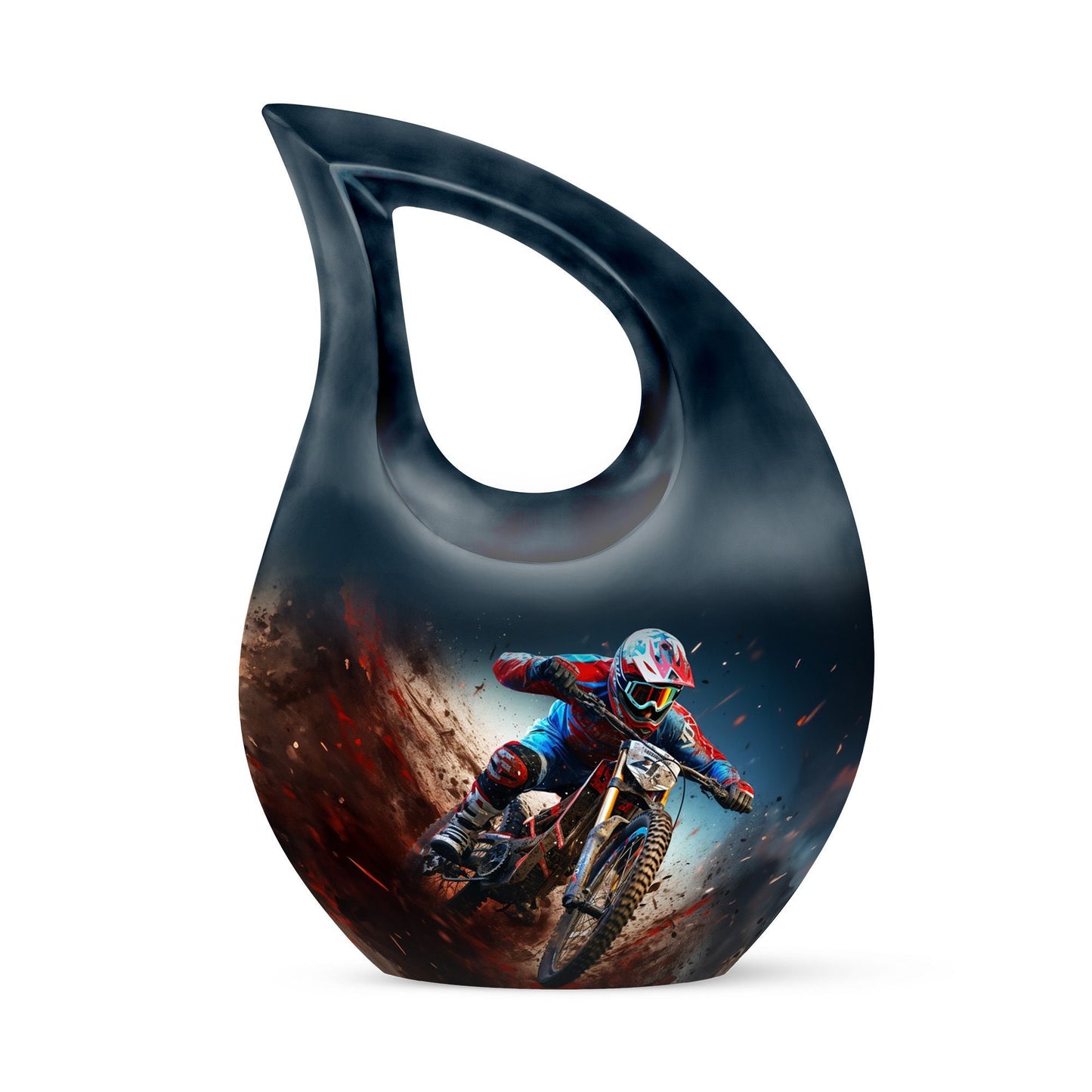 10-inch Fiery Motocross Flight urn 