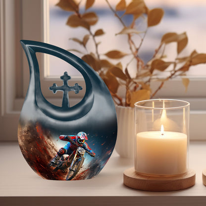 10-inch Fiery Motocross Flight urn 