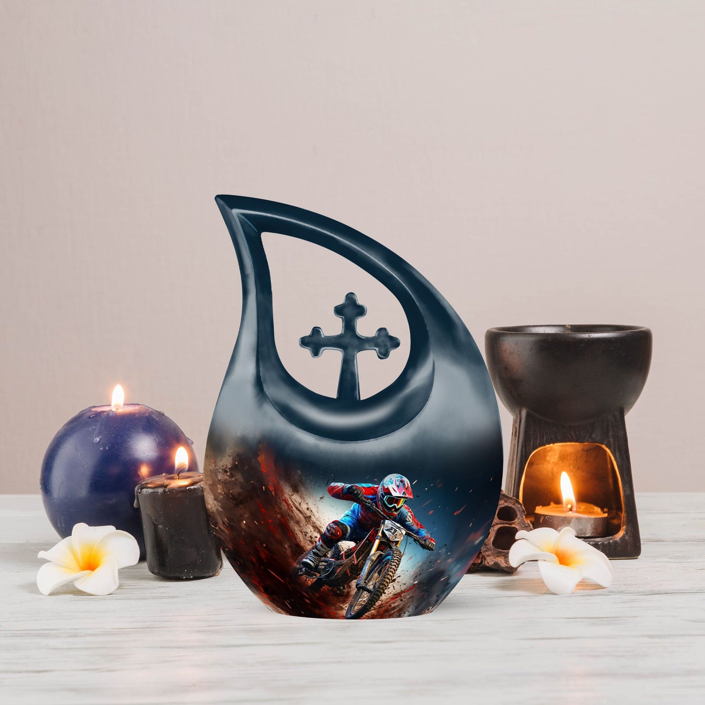 10-inch Fiery Motocross Flight urn 
