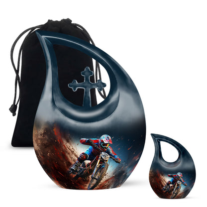 10-inch Fiery Motocross Flight urn 