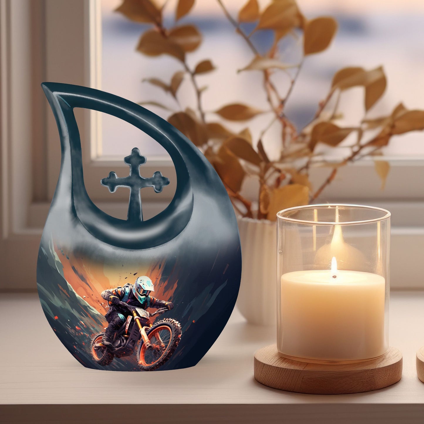 10 inch Motocross Challenge Urn