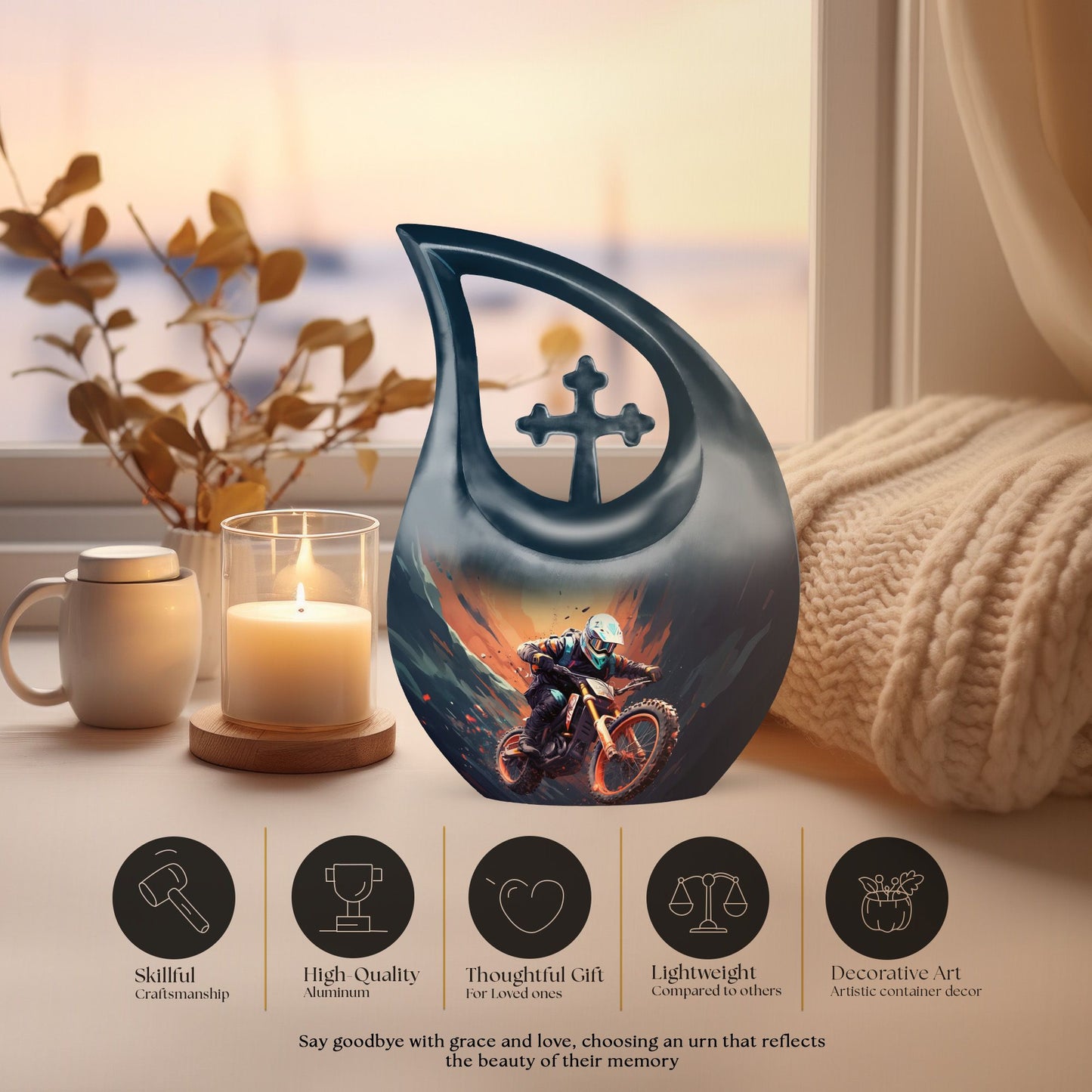 10 inch Motocross Challenge Urn