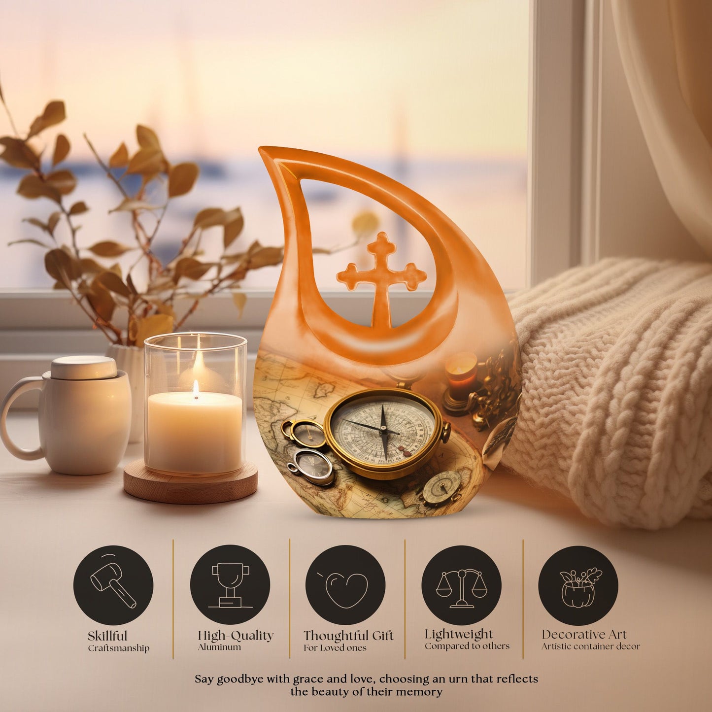 10-inch Vintage Navigation Theme Urn