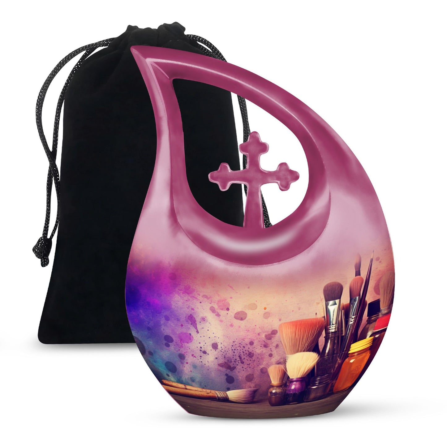 Artistic Painting Supplies Cross Drop Memorial Urn
