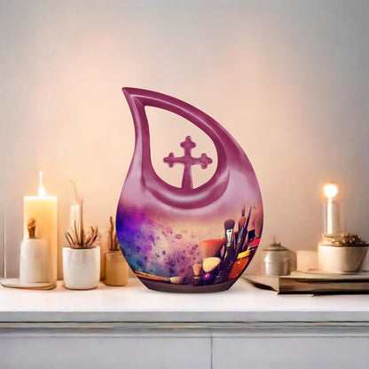 Artistic Painting Supplies Cross Drop Memorial Urn