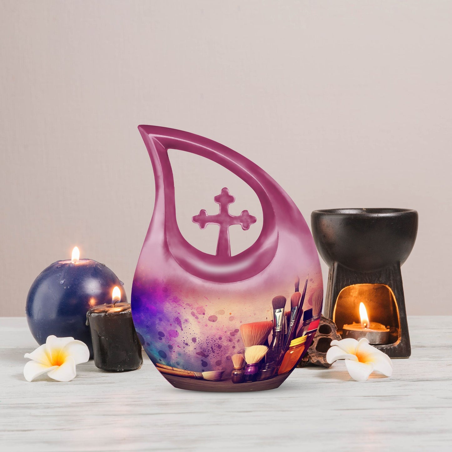Artistic Painting Supplies Cross Drop Memorial Urn