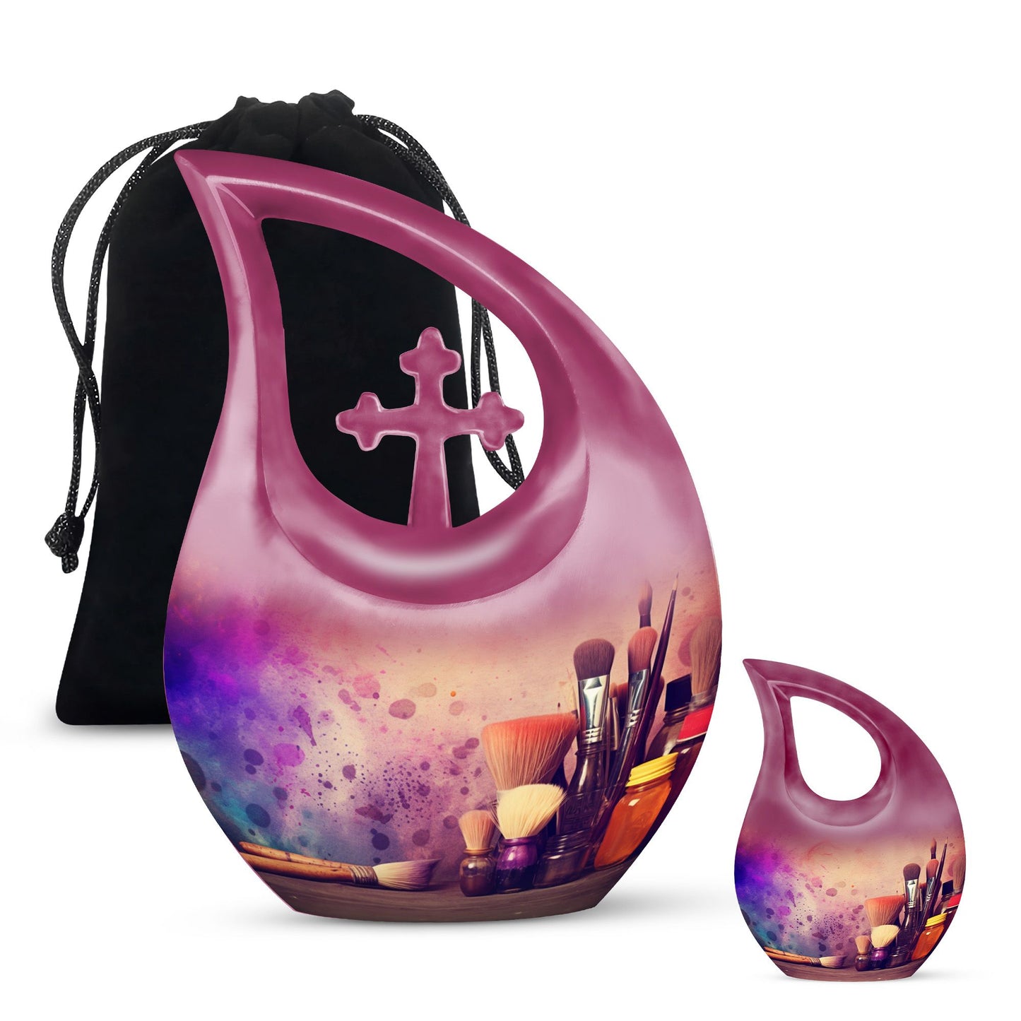 Artistic Painting Supplies Cross Drop Memorial Urn