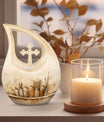 10-inch Painter's Still Life Cross Drop memorial urn