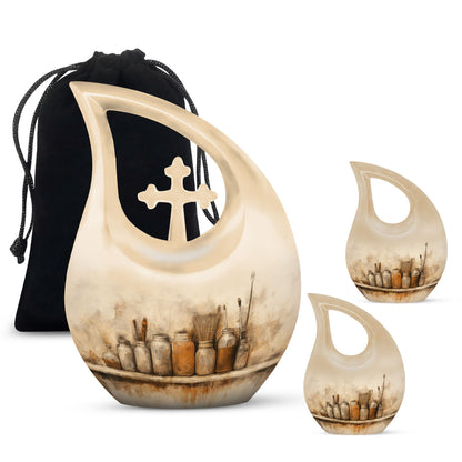 10-inch Painter's Still Life Cross Drop memorial urn