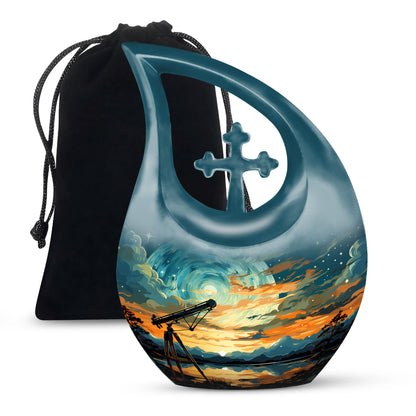 Swirl Over Cross Drop Design Custom Urn