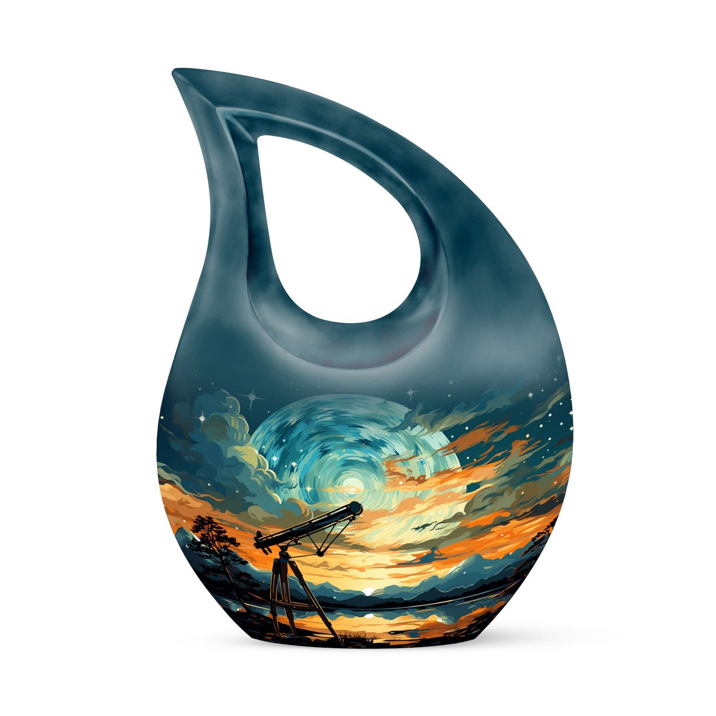 Swirl Over Cross Drop Design Custom Urn