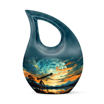 Swirl Over Cross Drop Design Custom Urn