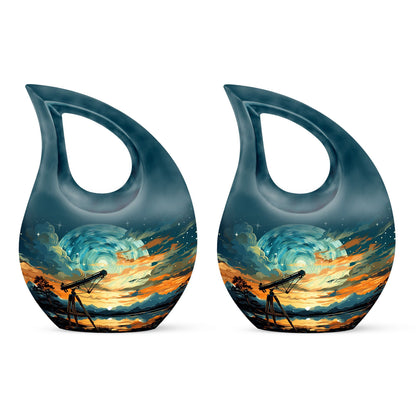 Swirl Over Cross Drop Design Custom Urn