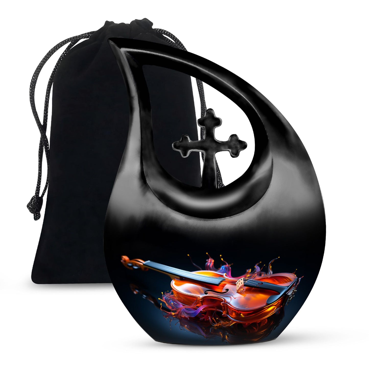 Fiery Violin Melody Urn