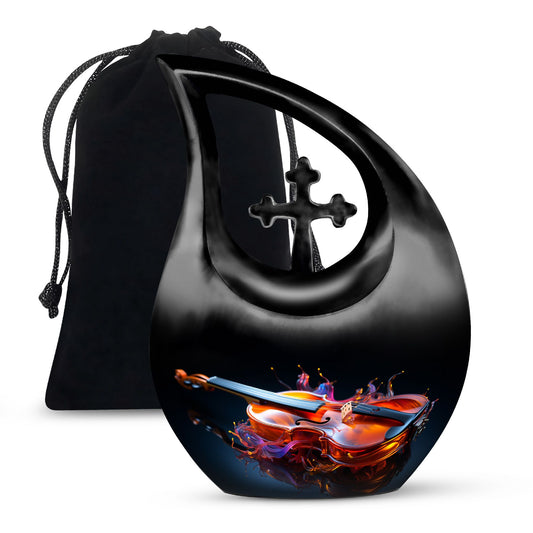 Fiery Violin Melody Urn