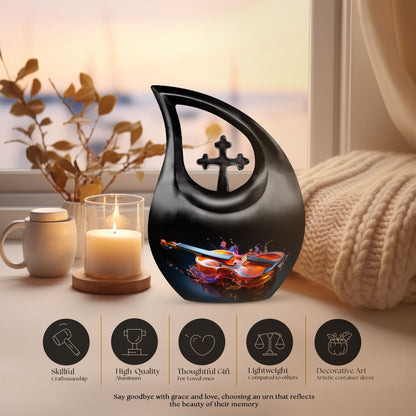 Fiery Violin Melody Urn