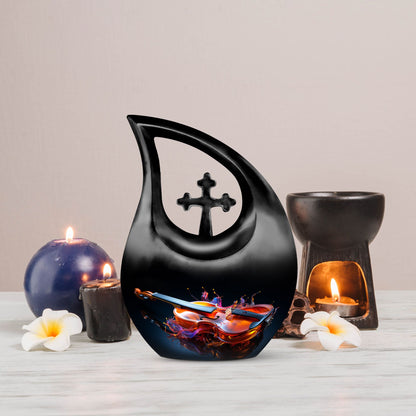 Fiery Violin Melody Urn