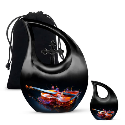 Fiery Violin Melody Urn