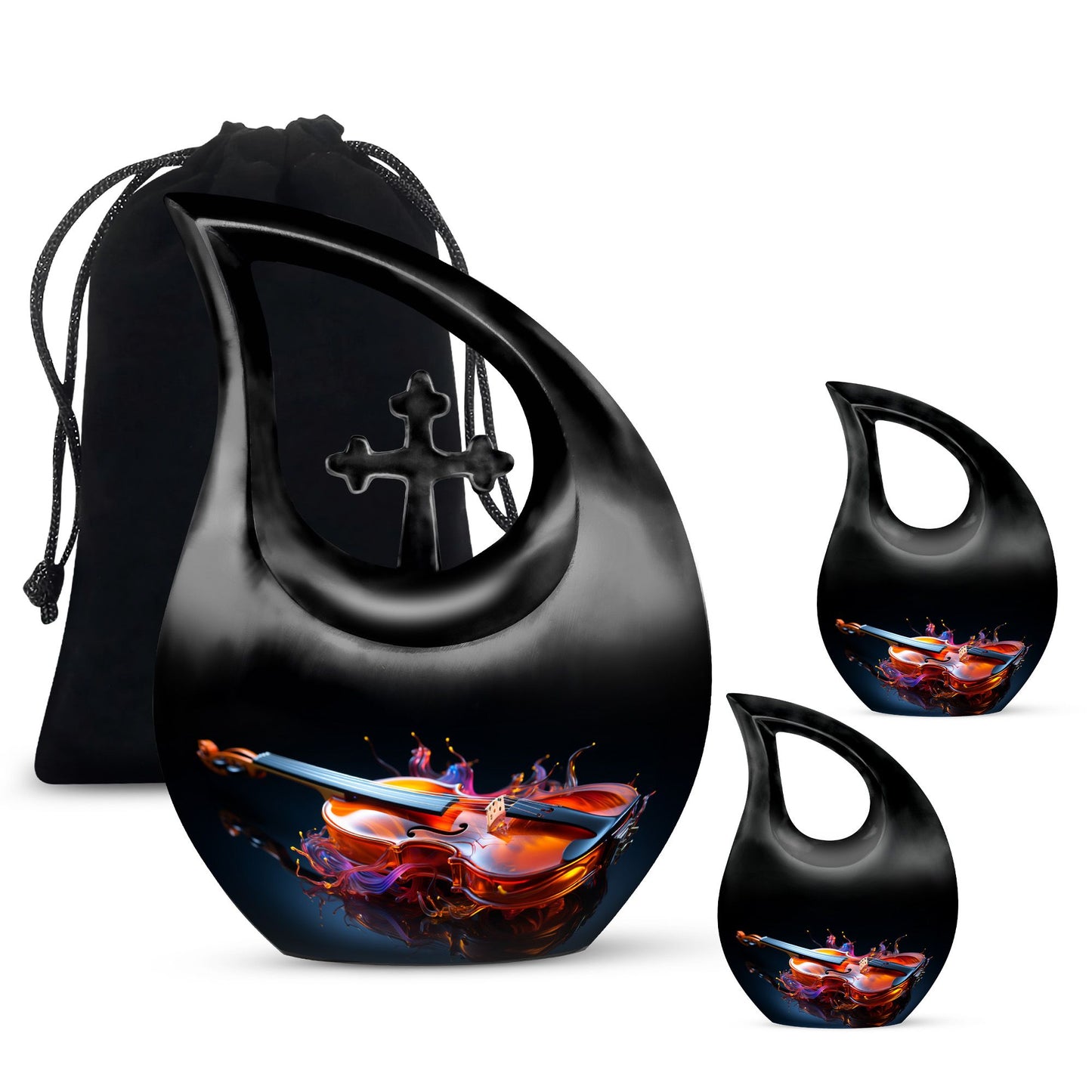 Fiery Violin Melody Urn