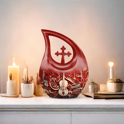 Cross Drop design 10 inch Orchestral Wall Art Urn