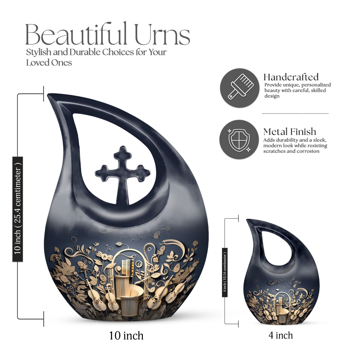 10-inch Sculpted Musical Harmony urn