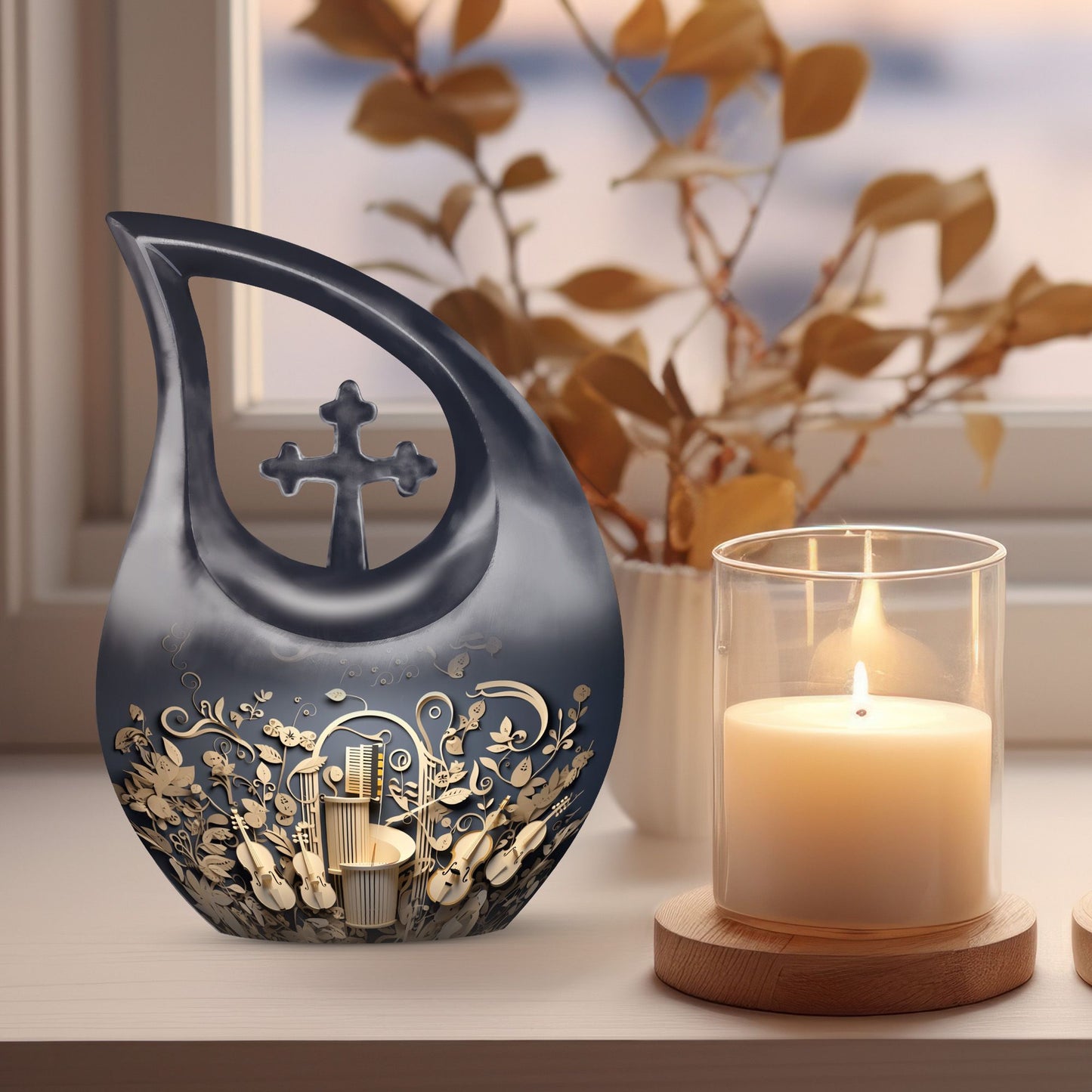 10-inch Sculpted Musical Harmony urn