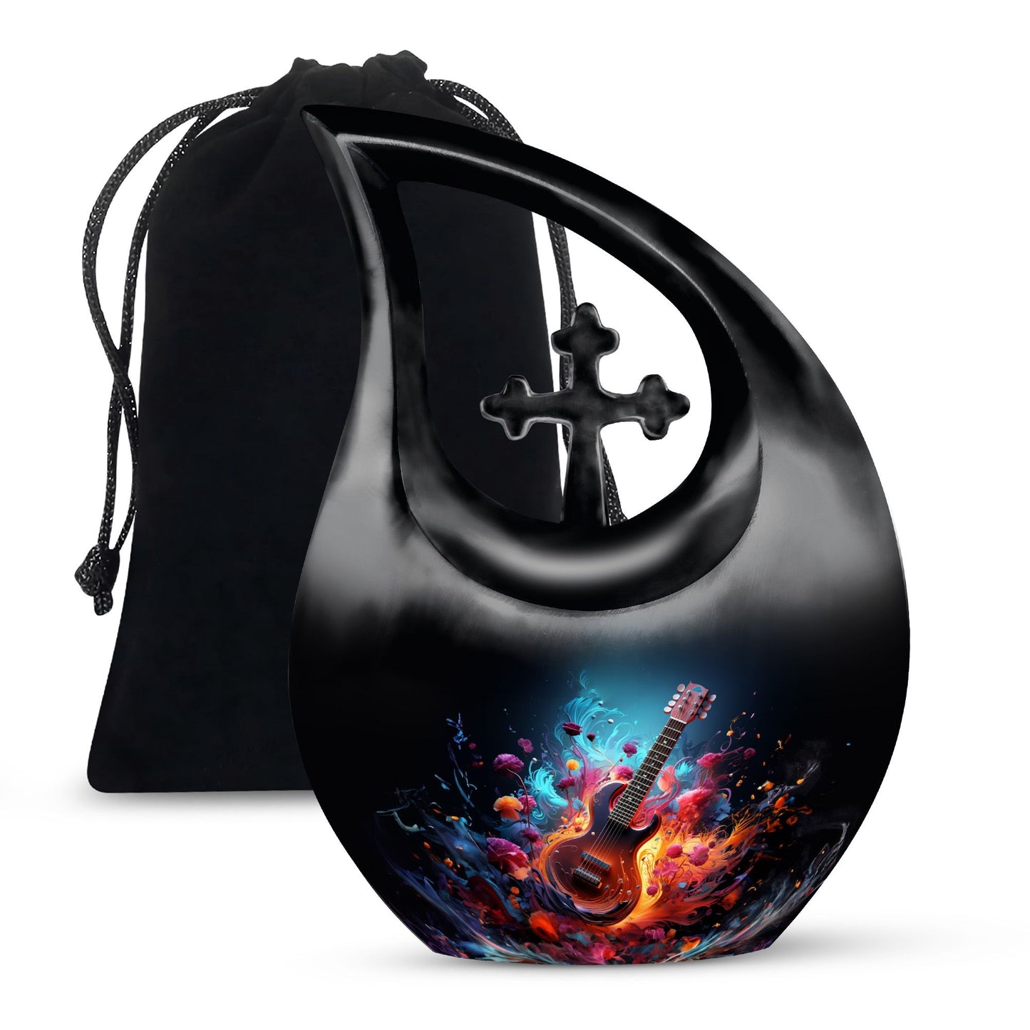Vibrant Guitar Fantasy Urn