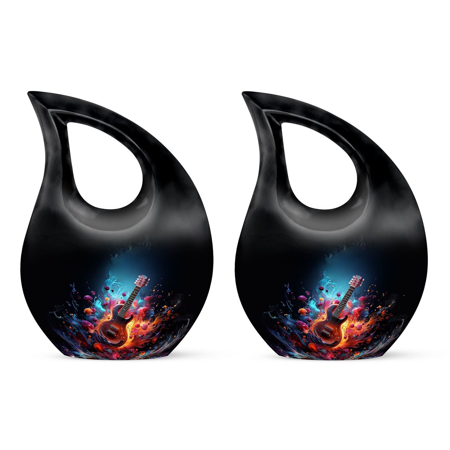 Vibrant Guitar Fantasy Urn