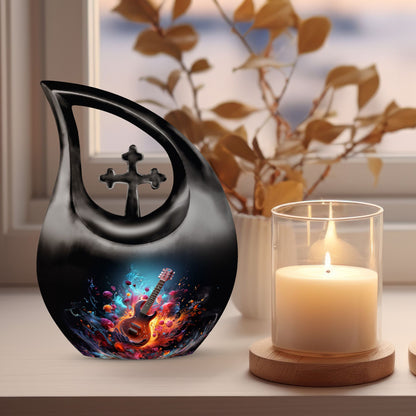 Vibrant Guitar Fantasy Urn