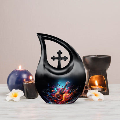Vibrant Guitar Fantasy Urn