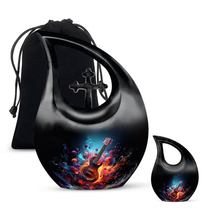 Vibrant Guitar Fantasy Urn