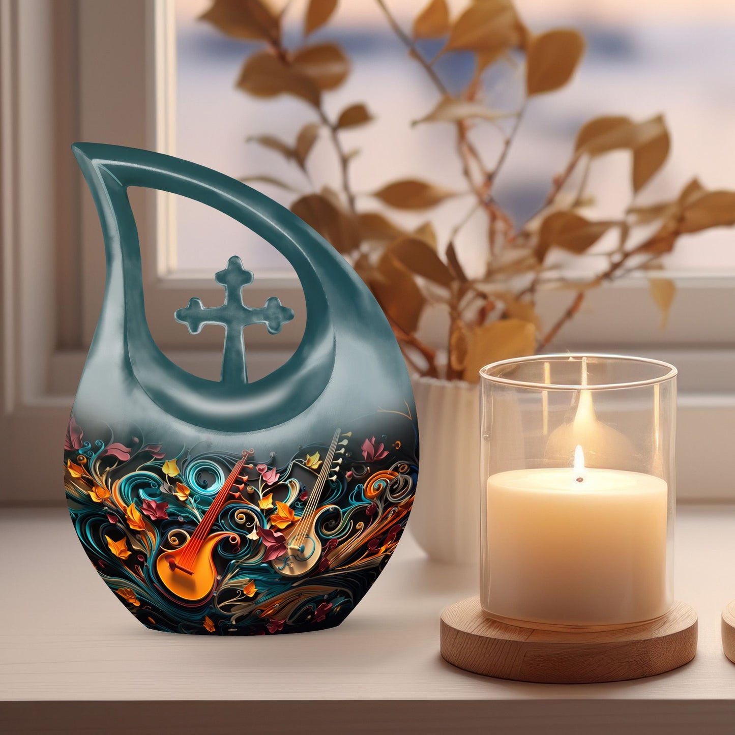 10-inch Abstract Melodic Whirl Urn 