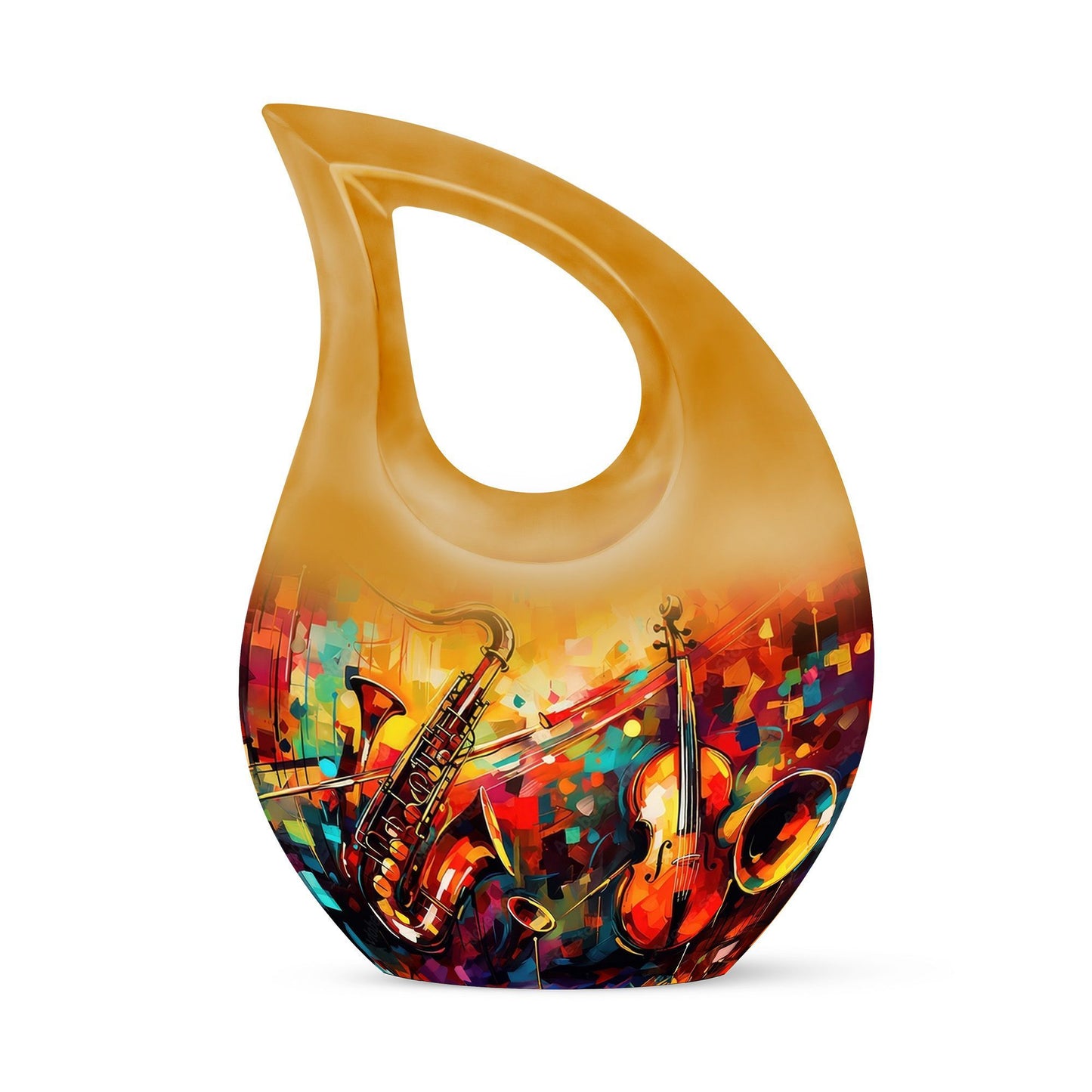 10 Inch Saxophone and Violin Double Urn