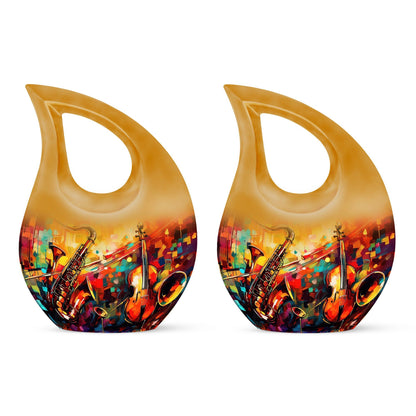 10 Inch Saxophone and Violin Double Urn
