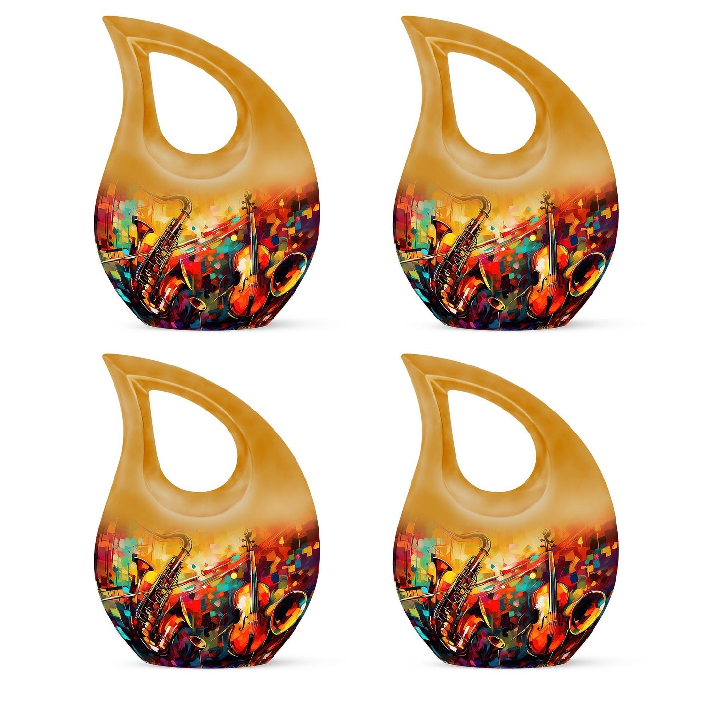 10 Inch Saxophone and Violin Double Urn