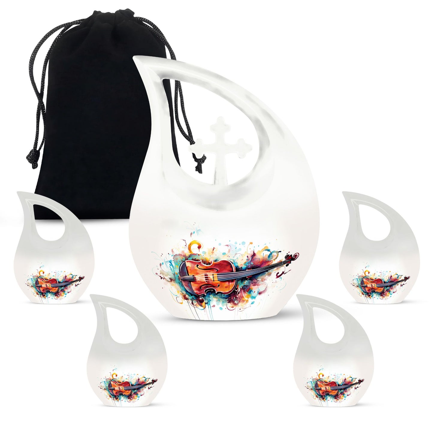 Watercolor Violin Sonata-design urn