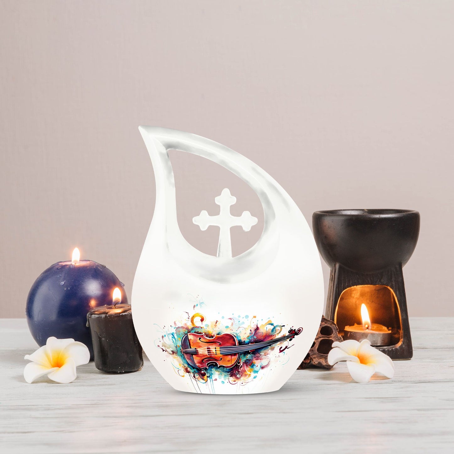 Watercolor Violin Sonata-design urn