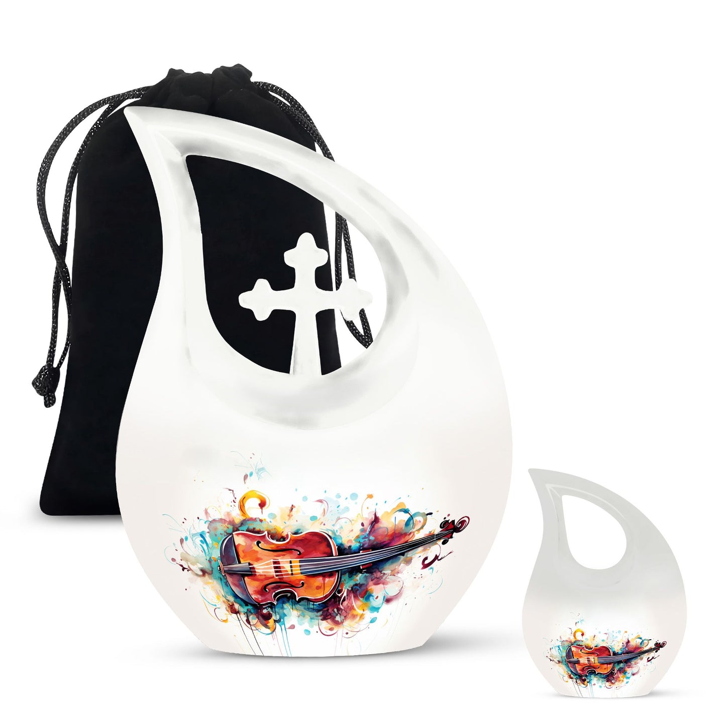 Watercolor Violin Sonata-design urn