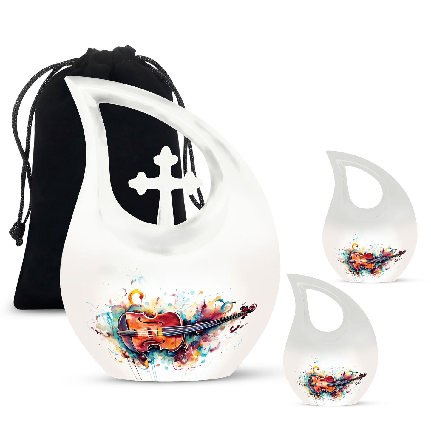 Watercolor Violin Sonata-design urn