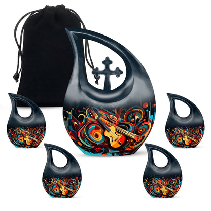 10-inch Swirling Guitar Abstract Urn