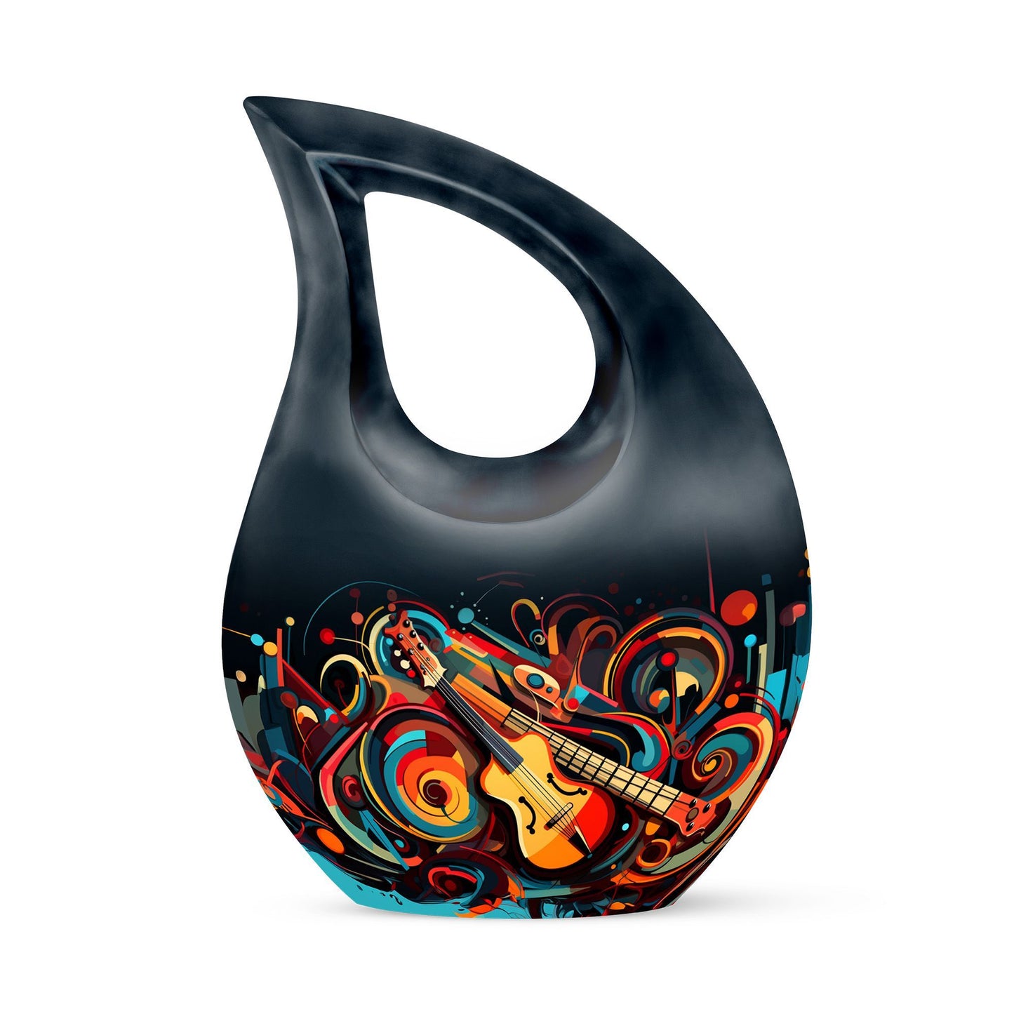 10-inch Swirling Guitar Abstract Urn