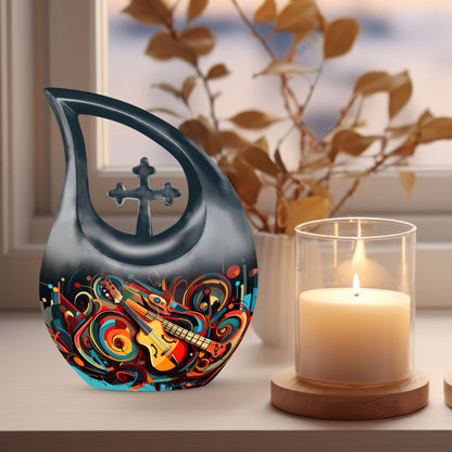 10-inch Swirling Guitar Abstract Urn