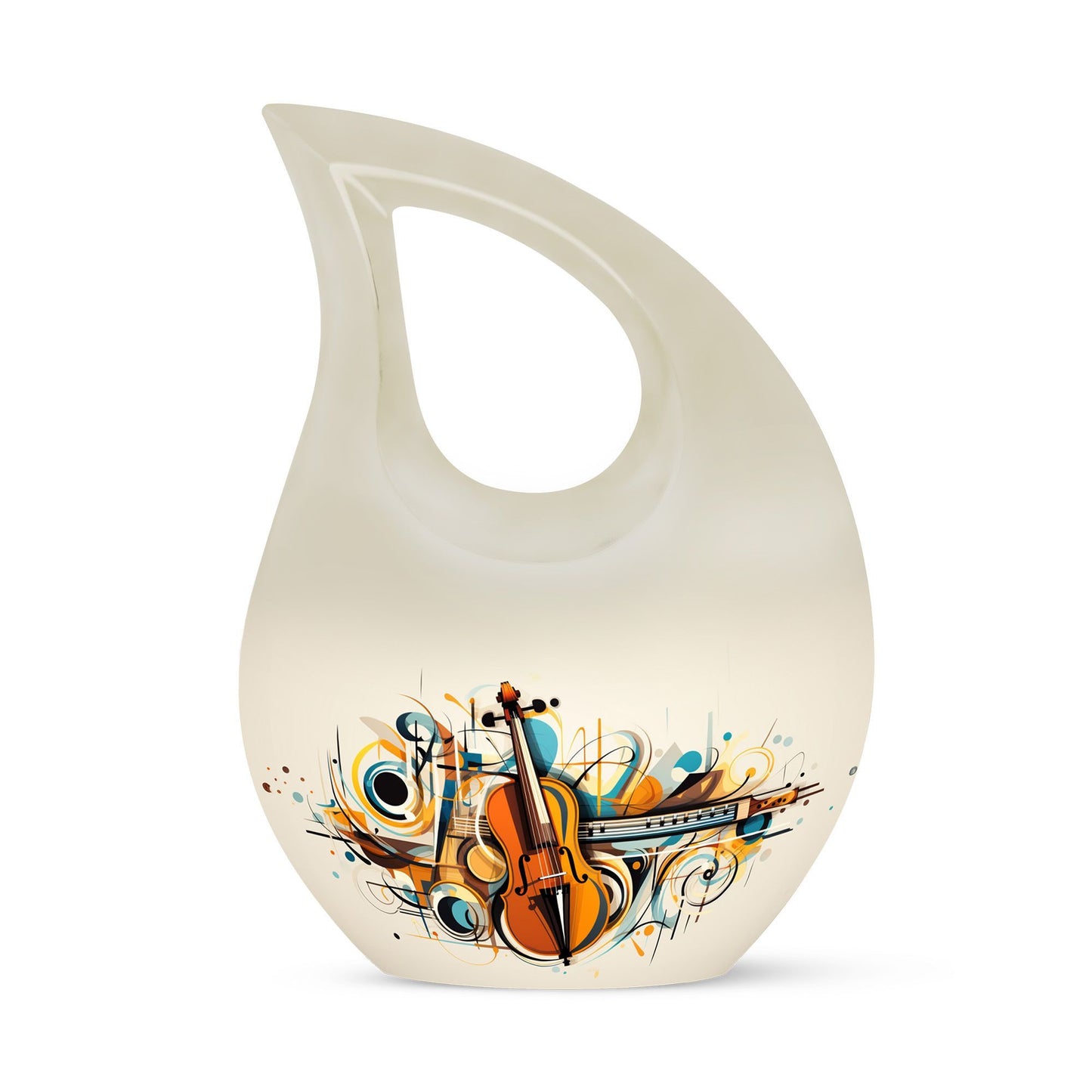 Cross Drop Abstract Violin Composition Urn 