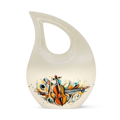 Cross Drop Abstract Violin Composition Urn 