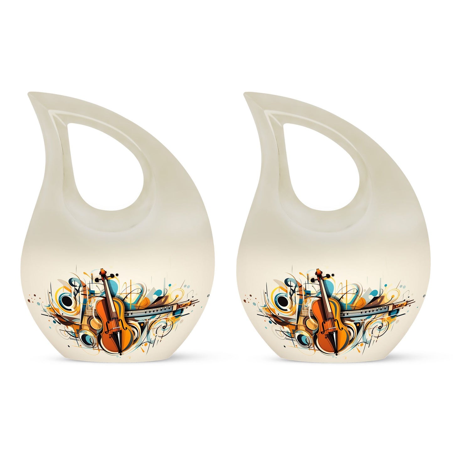Cross Drop Abstract Violin Composition Urn 