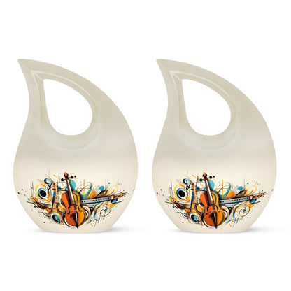Cross Drop Abstract Violin Composition Urn 